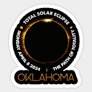 OKLAHOMA Total Solar Eclipse 2024 American Totality April 8 Sticker